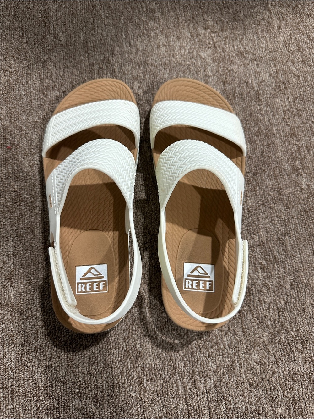 Reef White Woven Double-Strap Slingback Sandals - Picture 2 of 3